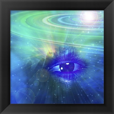 Framed God&#39;s Eye in Vivid Universe Print