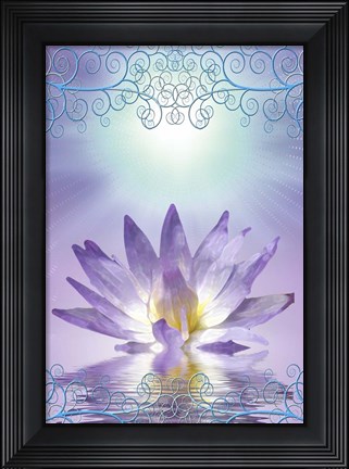 Framed Lotus With Decorative Edging Print