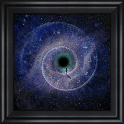 Framed Figure of Man Walking to God&#39;s Eye Print