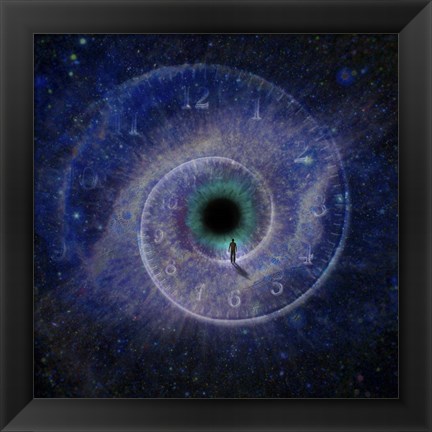 Framed Figure of Man Walking to God&#39;s Eye Print