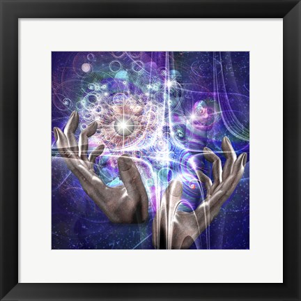 Framed Hands Manipulate Atomic Or Other Properties of Universe Print
