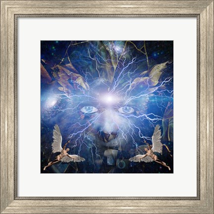 Framed Face of God Men With Wings Represents Angels Print