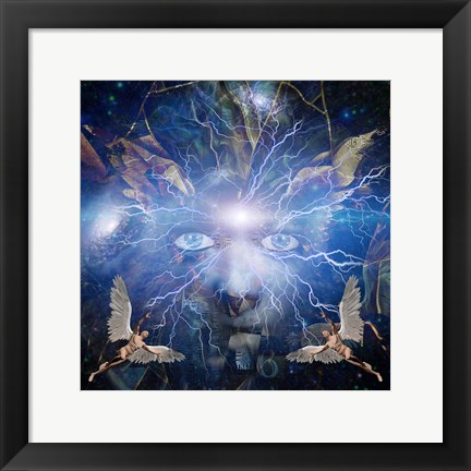 Framed Face of God Men With Wings Represents Angels Print