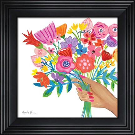 Framed Bunch of Flowers Print