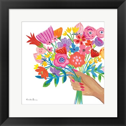 Framed Bunch of Flowers Print