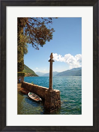 Framed Boats by Lake Como Print