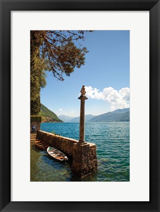 Framed Boats by Lake Como Print