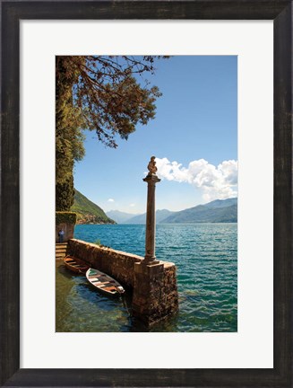 Framed Boats by Lake Como Print