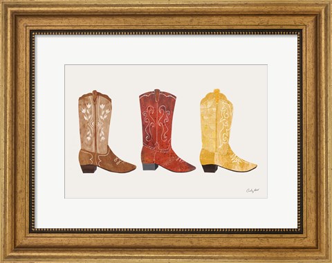 Framed Western Cowgirl Boot VII Print