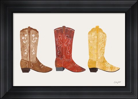 Framed Western Cowgirl Boot VII Print