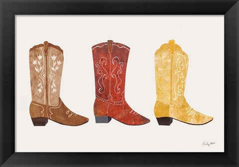 Framed Western Cowgirl Boot VII Print