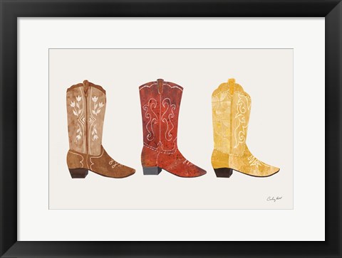 Framed Western Cowgirl Boot VII Print