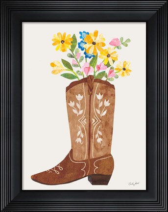 Framed Western Cowgirl Boot VI Print