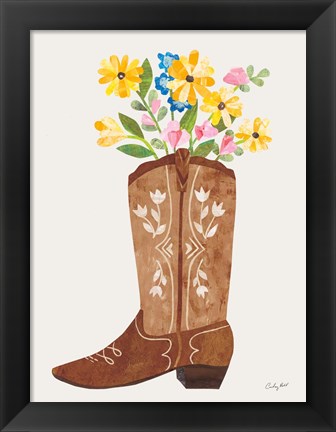 Framed Western Cowgirl Boot VI Print