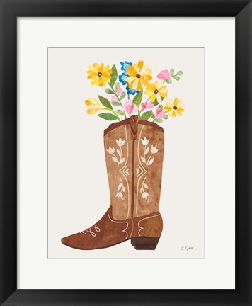 Framed Western Cowgirl Boot VI Print