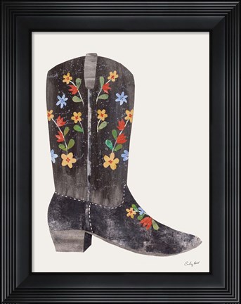 Framed Western Cowgirl Boot III Print
