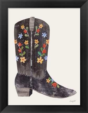 Framed Western Cowgirl Boot III Print