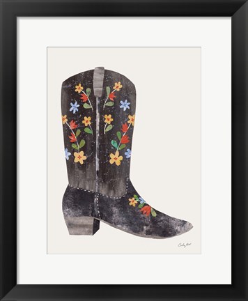 Framed Western Cowgirl Boot III Print