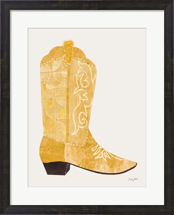 Framed Western Cowgirl Boot I Print