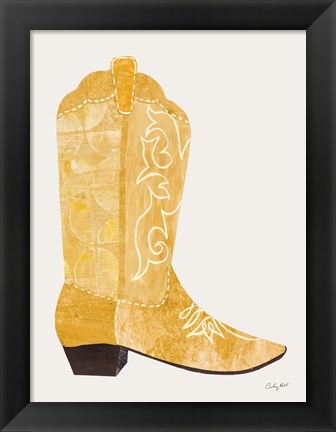 Framed Western Cowgirl Boot I Print