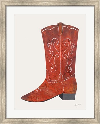 Framed Western Cowgirl Boot II Print