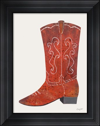 Framed Western Cowgirl Boot II Print