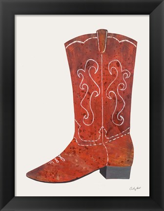 Framed Western Cowgirl Boot II Print