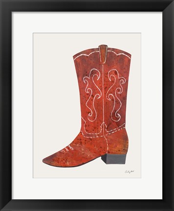 Framed Western Cowgirl Boot II Print