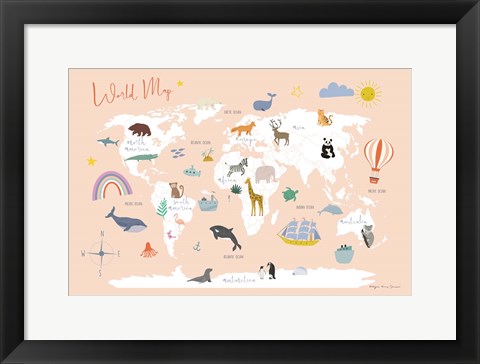 Framed Explore the World Map Print