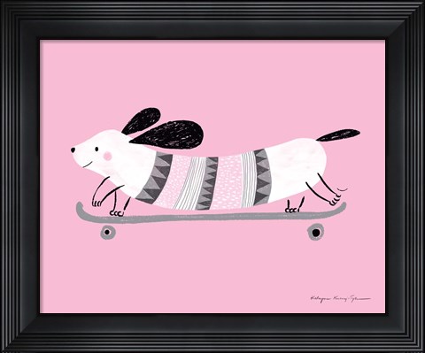 Framed Pink Dog Print