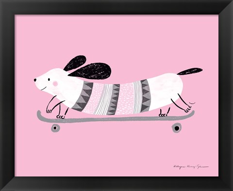 Framed Pink Dog Print