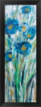 Framed Tall Blue Flowers II Print