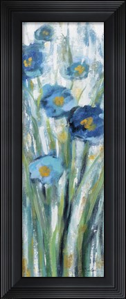 Framed Tall Blue Flowers I Print