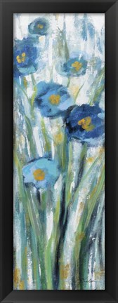 Framed Tall Blue Flowers I Print