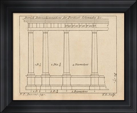 Framed Architectural Drawings V Print