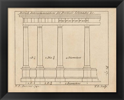 Framed Architectural Drawings V Print