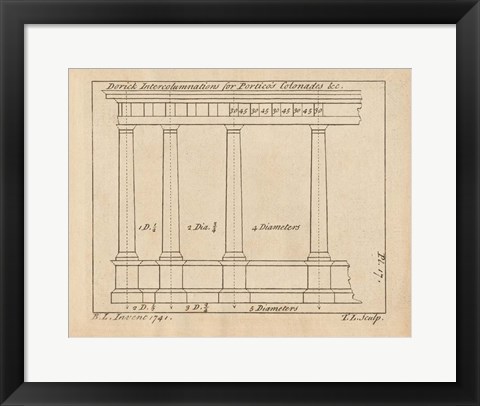 Framed Architectural Drawings V Print