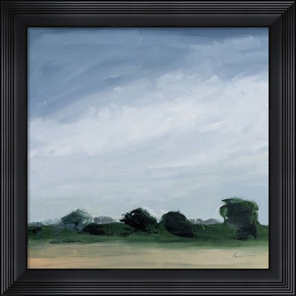 Framed Gray Over Green Print
