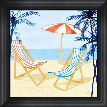 Framed Laguna Lounging I Print