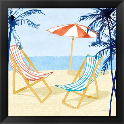 Framed Laguna Lounging I Print