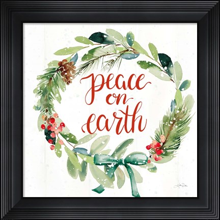Framed Celebrate the Season Wreath II Print