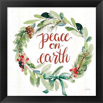 Framed Celebrate the Season Wreath II Print