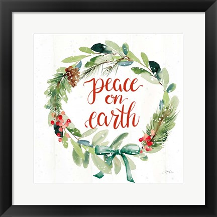 Framed Celebrate the Season Wreath II Print