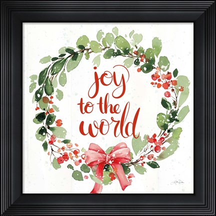 Framed Celebrate the Season Wreath I Print
