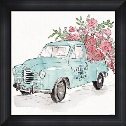 Framed Vintage Travel V Print