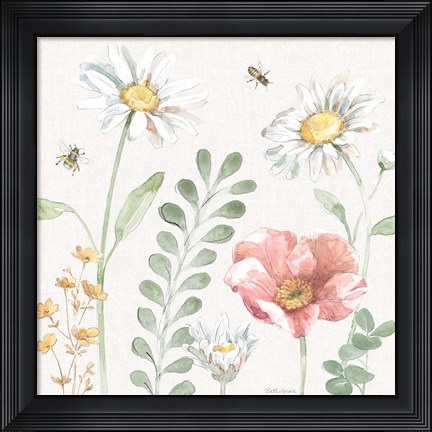 Framed Daisy Days III Print