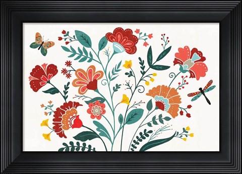 Framed Floral Style I Print