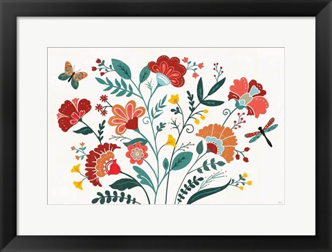 Framed Floral Style I Print