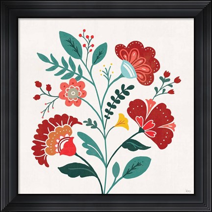 Framed Floral Style III Print