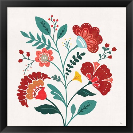 Framed Floral Style III Print